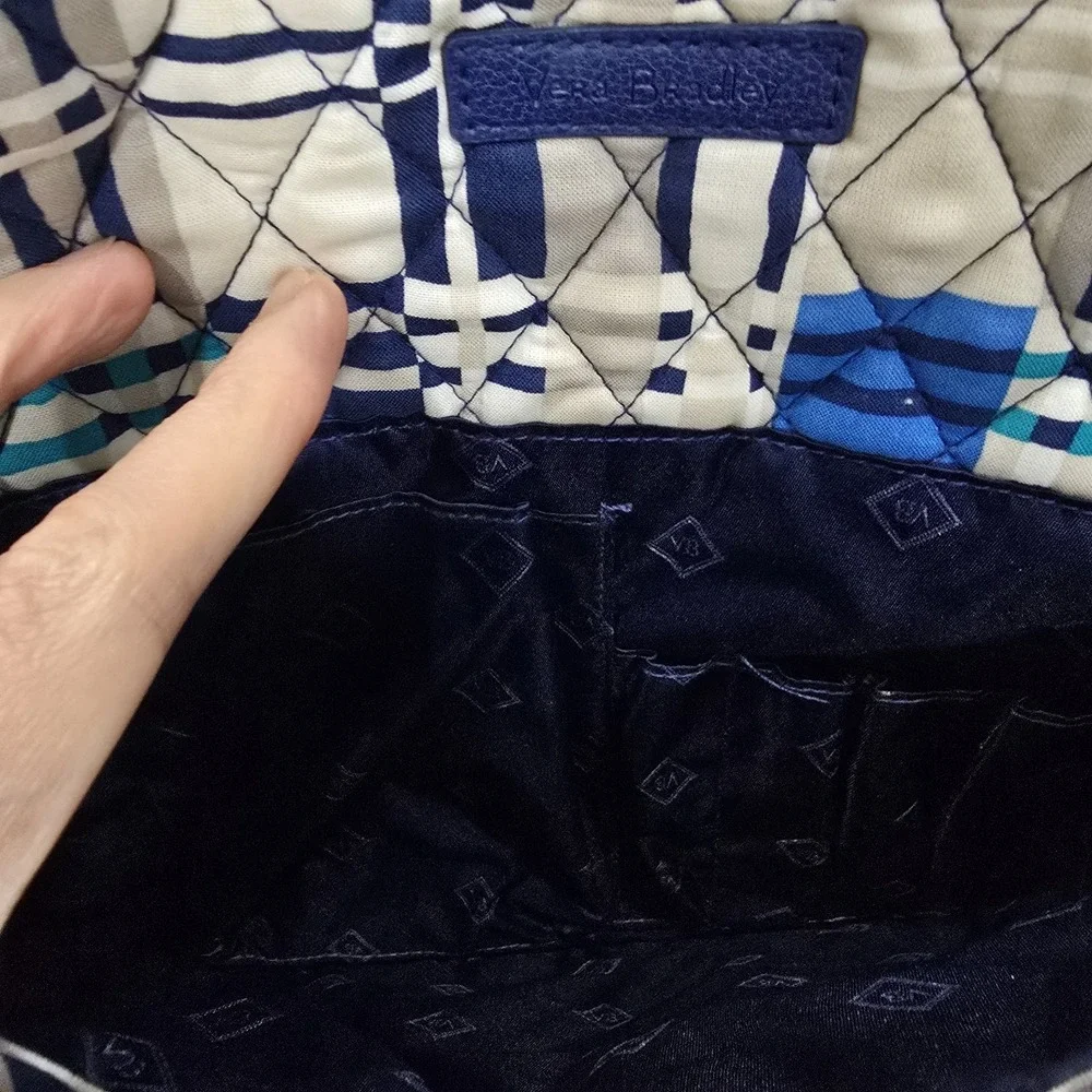Vera Bradley Blue Bayou Plaid Quilted Laptop Sleeve Case Bag 13
